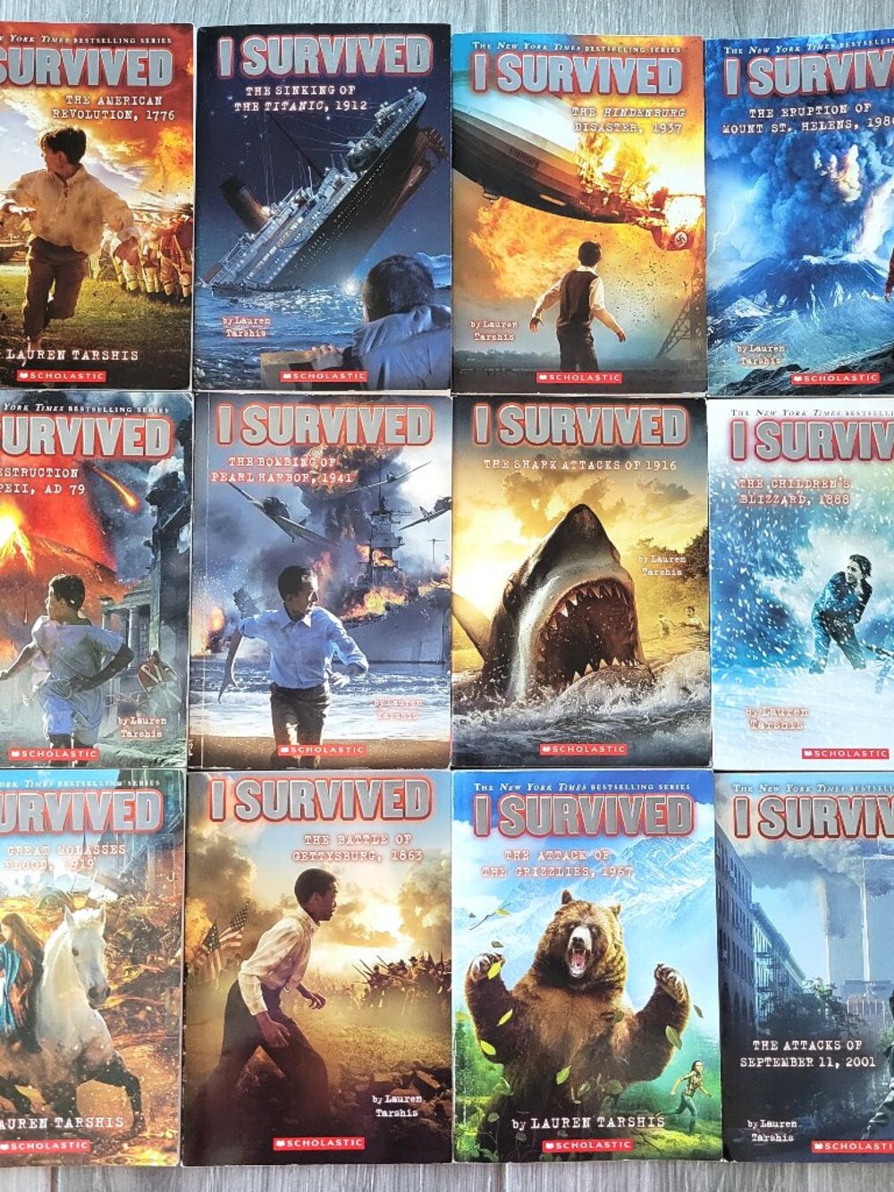 I SURVIVED LOT OF 12 SCHOLASTIC HISTORY BOOKS BY LAUREN TARSHIS NO DUPLICATES